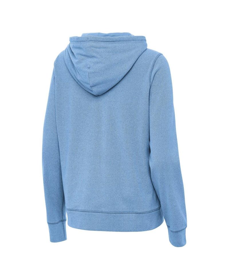 Women's Heather Powder Blue Chicago Cubs Alternate Logo Justice Pullover Hoodie