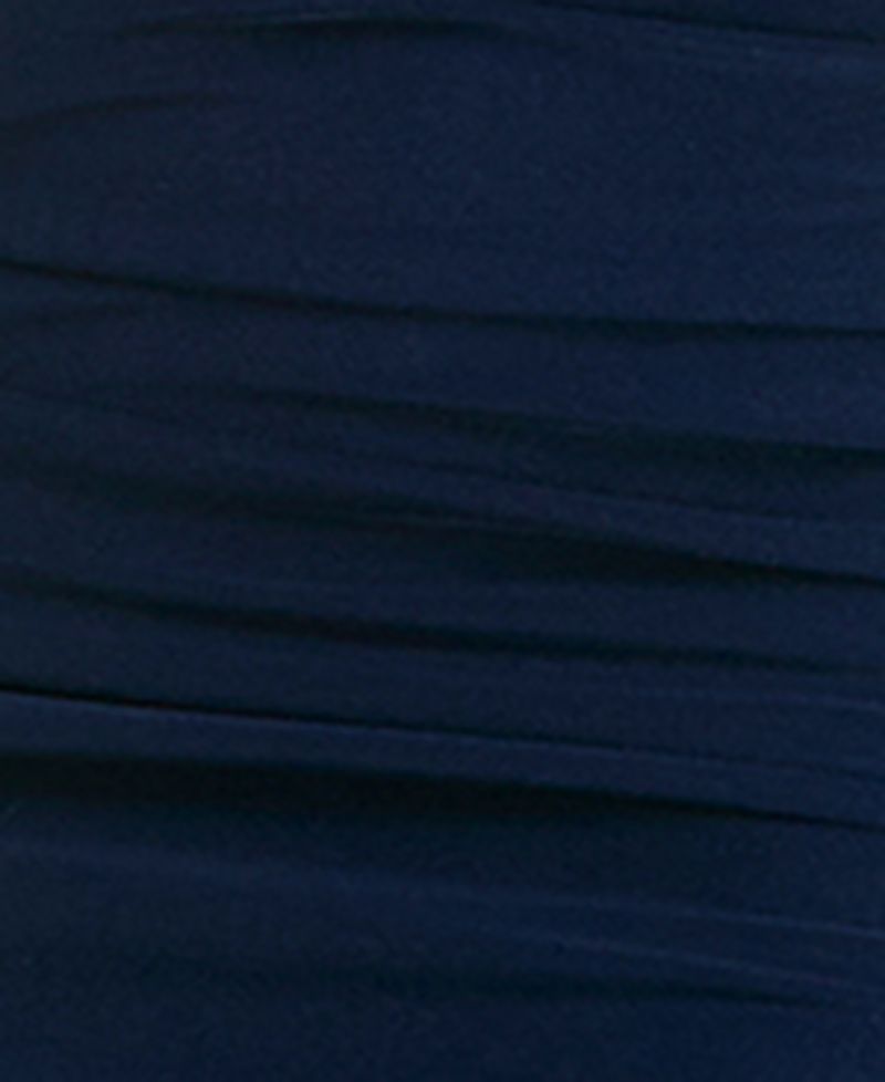 Juniors' Drape-Front Gown with Sequined Sweetheart Neckline