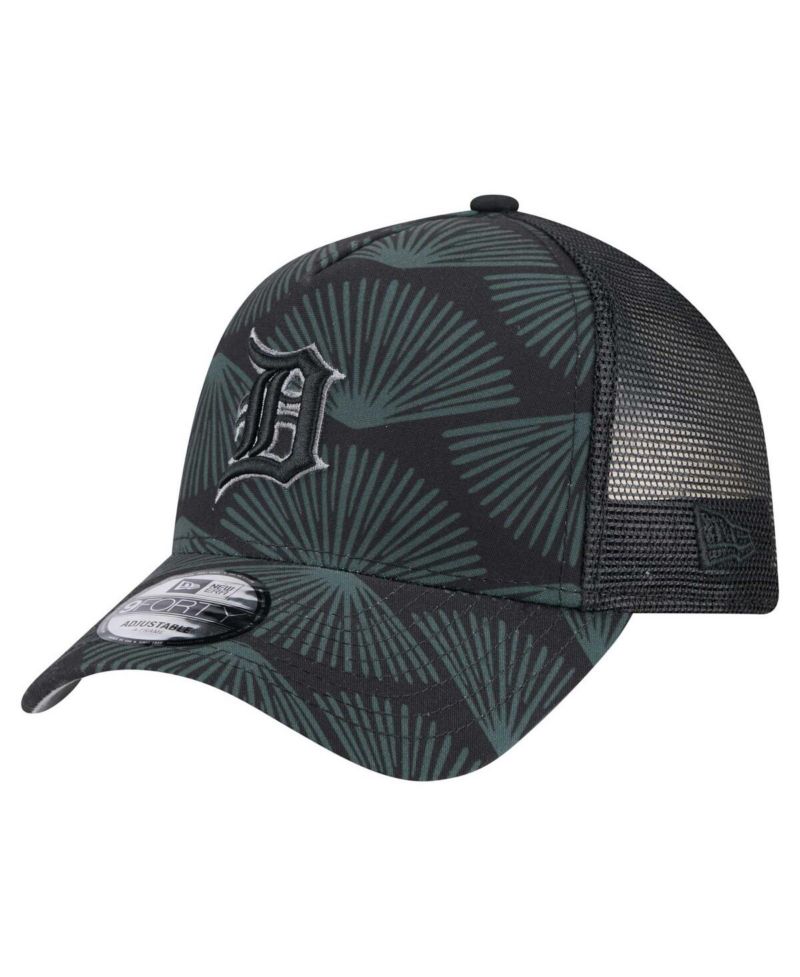 Men's Black Detroit Tigers 9FORTY A-Frame Trucker Adjustable Hat