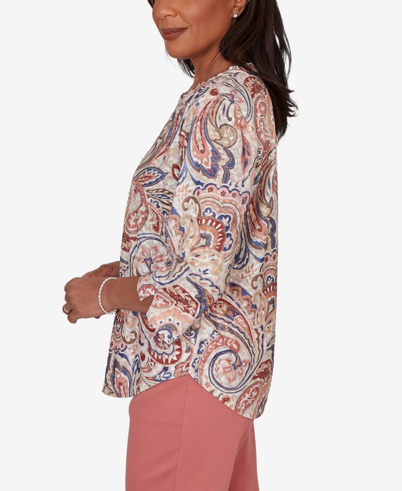 Women's Camden Market Paisley Split Neck Knit Top