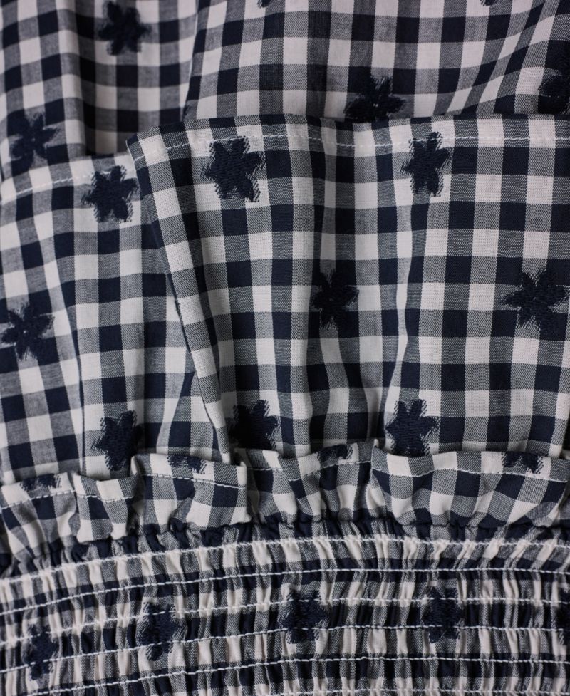 Women's Gingham Smocked-Waist Pull-On Mini Skirt
