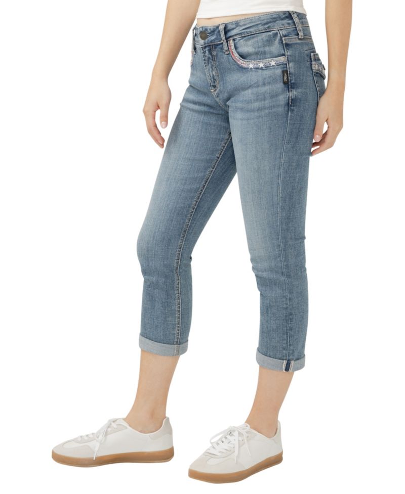 Women's Elyse Mid Rise Comfort Fit Capri Jeans