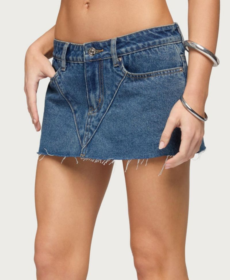 Women's Get Stitched Denim Mini Skort
