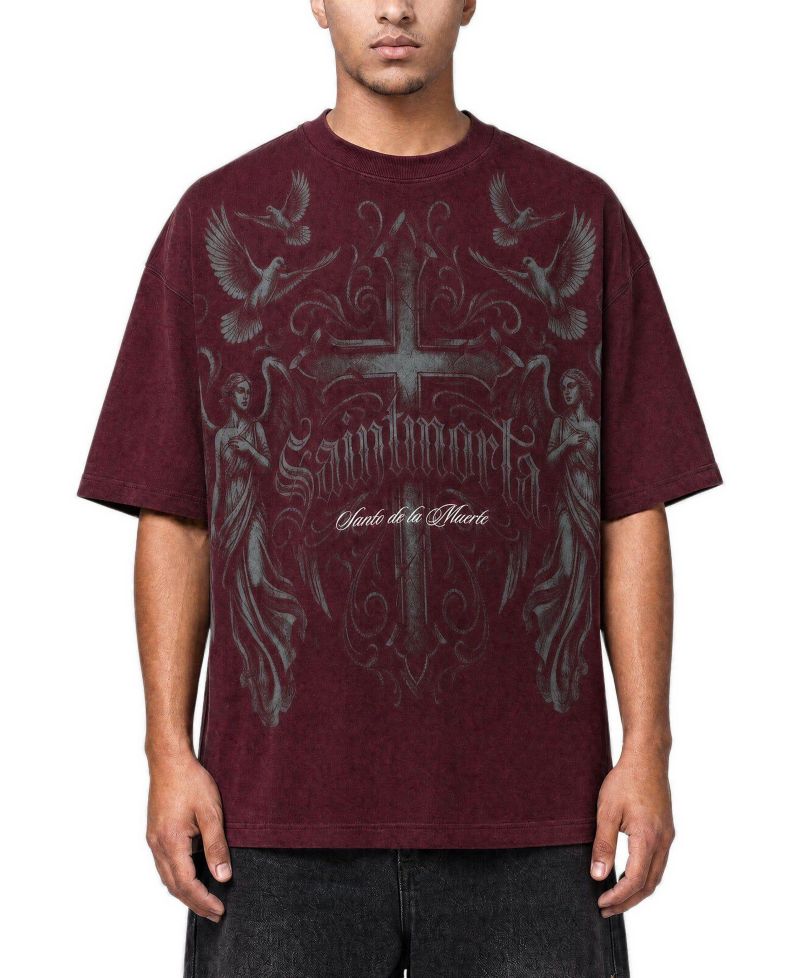 Men's Renaissance Boxy T-Shirt - Pigment Washed Port S