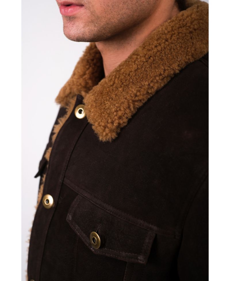 Men's Alfie Shearling Suede Jacket
