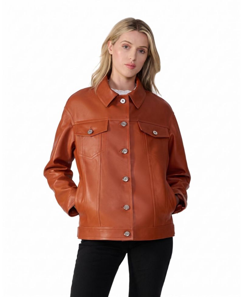Women's Bobbie Leather Shirt Jacket