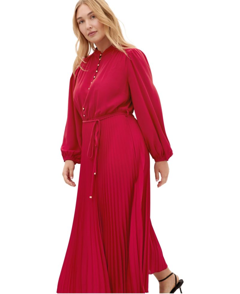 Women's Halle Long Sleeve Pleat Dress