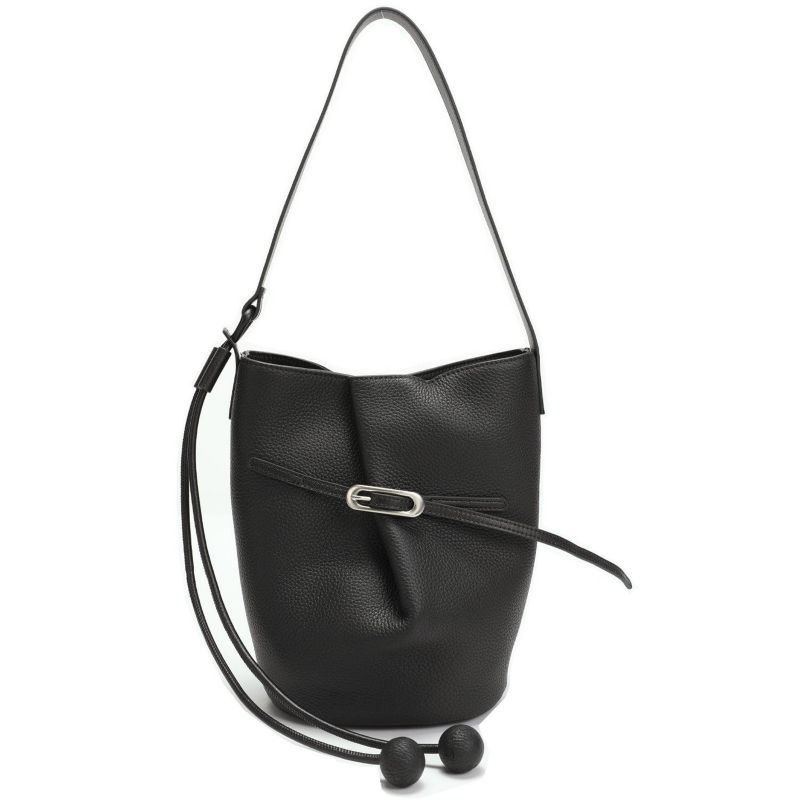 Solene Leather Bucket Bag Minimalist Shoulder Crossbody Purse