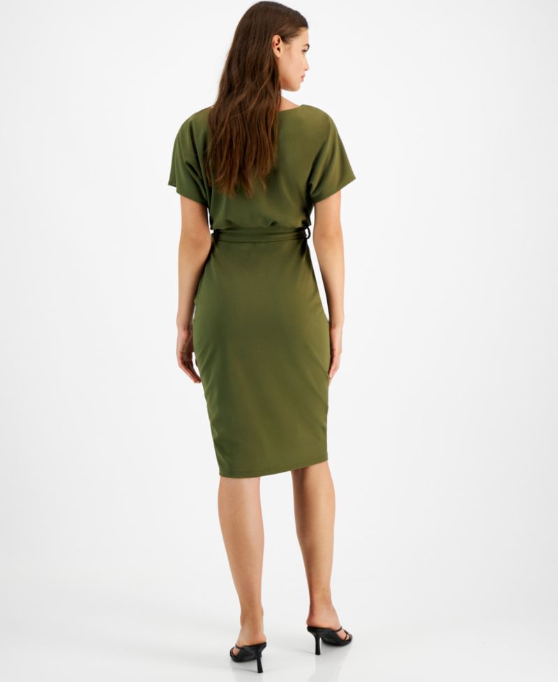 Blouson Wrap Dress