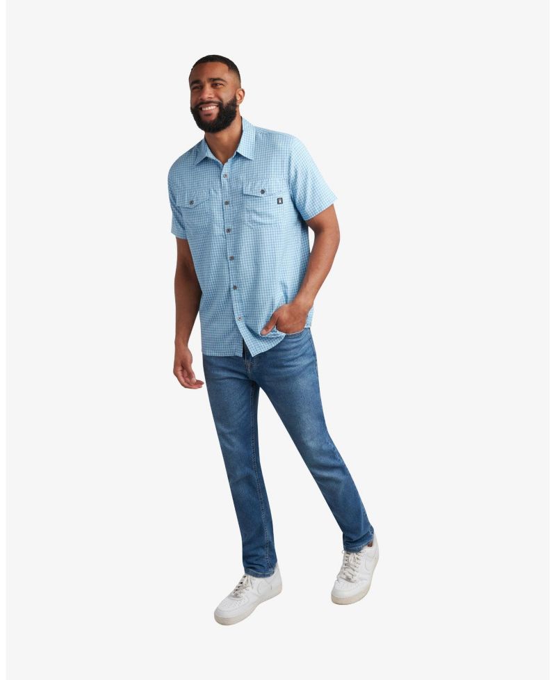 Men's Mini Check Slim-Fit Button-Down Shirt