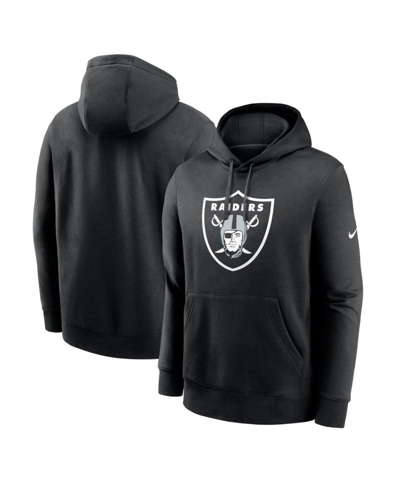 Men's Black Las Vegas Raiders Club Logo Pullover Hoodie