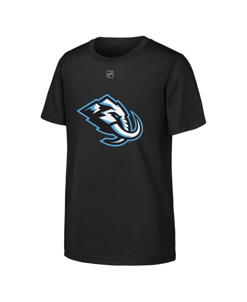 Big Boys and Girls Black Utah Mammoth Primary Logo T-Shirt