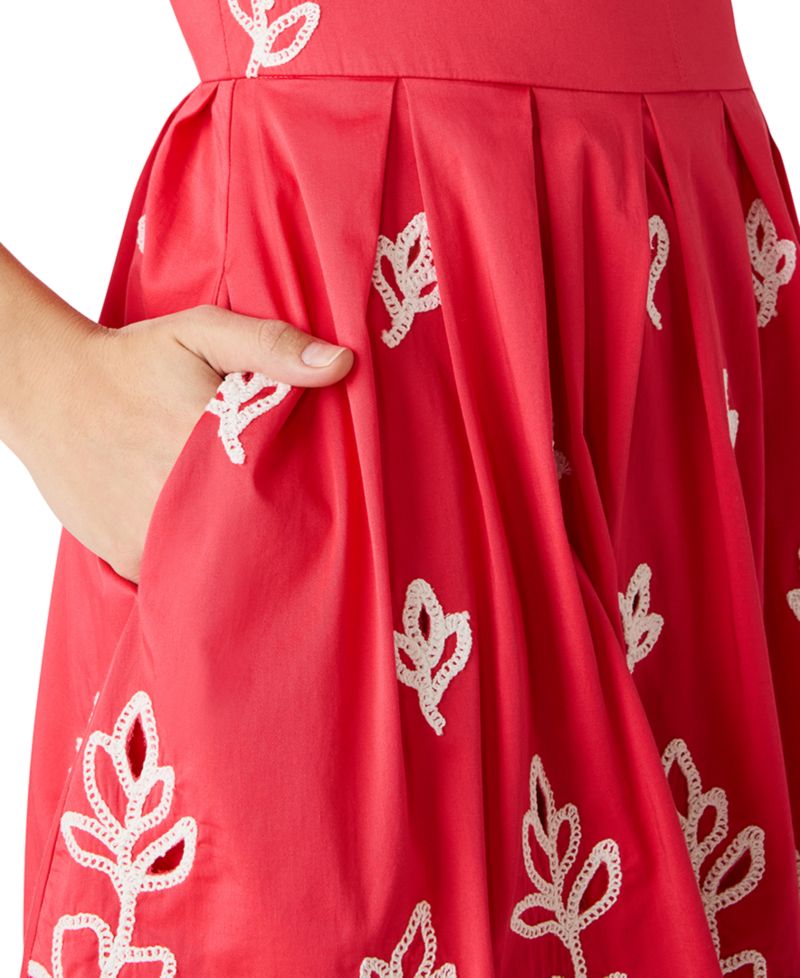 Juniors' Floral-Print Cutout Sweetheart-Neck Dress