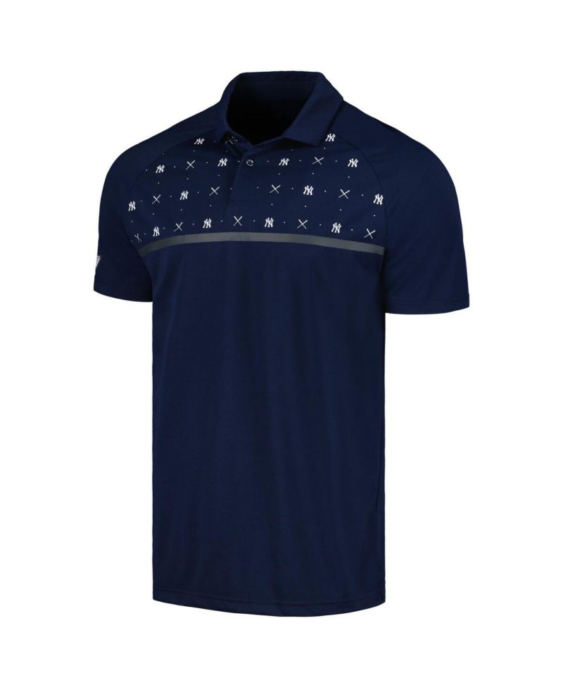 Men's Navy New York Yankees Sector Batter Up Raglan Polo Shirt