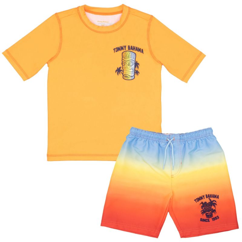 Big Boys Rash Guard and Swim Trunks 2-Piece Swimsuit Set