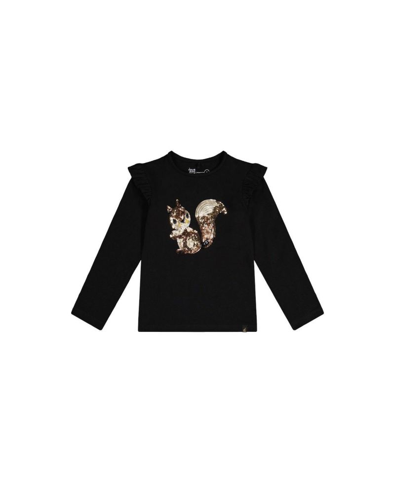 Toddler Girls (2T-5T) Long Sleeve Cotton Squirrel T-Shirt