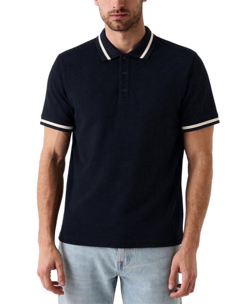 Men's Wallace Slim-Fit Monogram-Print Polo Shirt