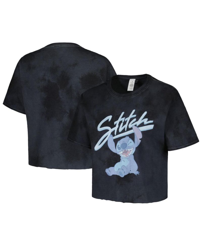Men's and Women's Black Lilo and Stitch Wink Tie-Dye T-Shirt