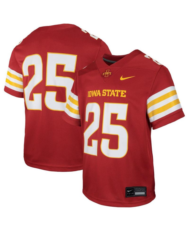 Big Boys and Girls 25 Cardinal Iowa State Cyclones Untouchable Replica Game Jersey
