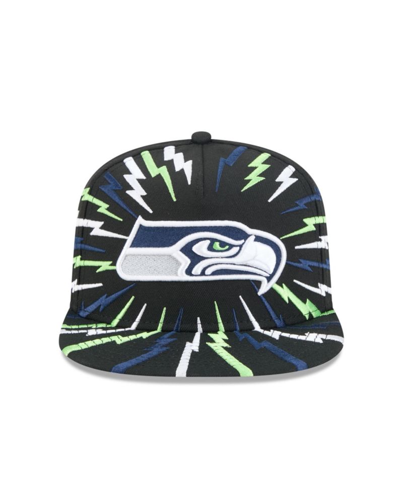 Men's Black Seattle Seahawks Bolt A-Frame 9FIFTY Snapback Hat