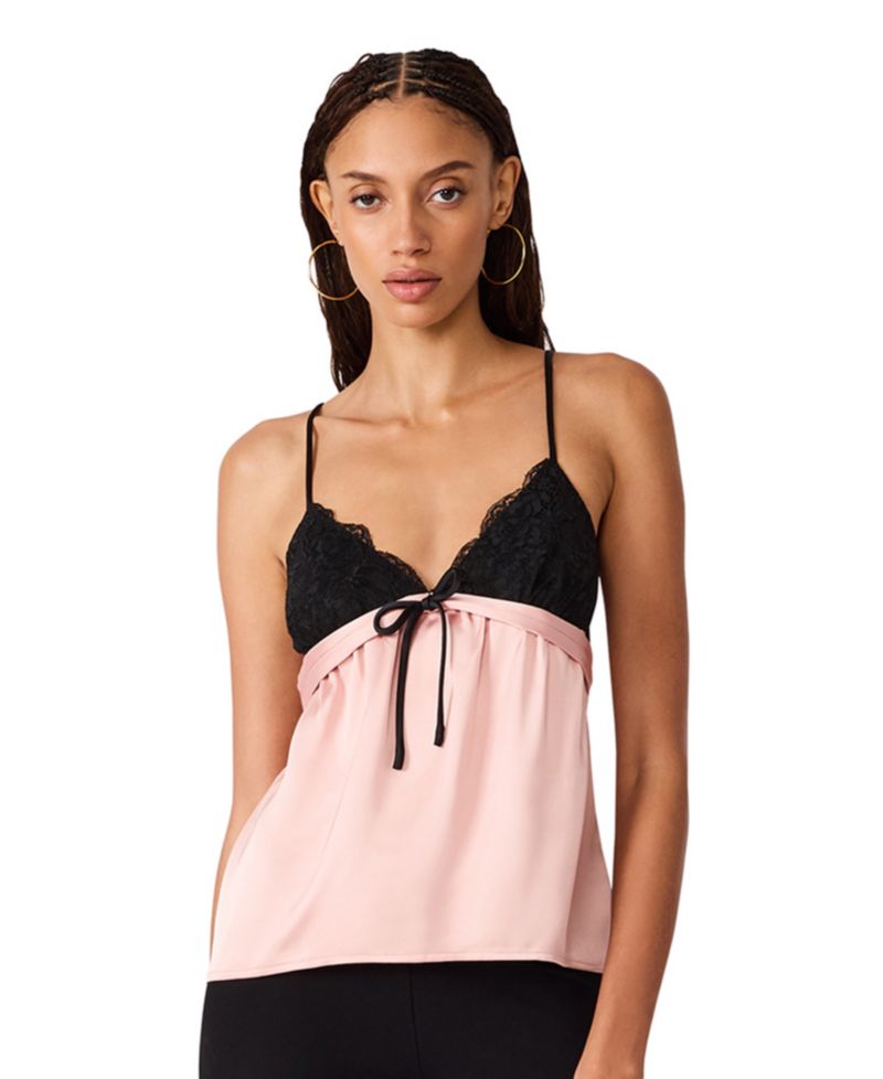 Women's Francine Tie-Front Sweetheart Lace-Trim Camisole