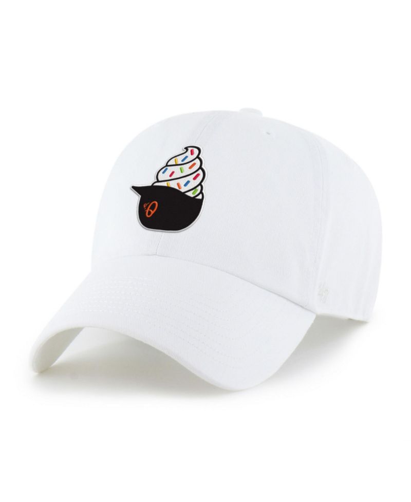 Preschool White Baltimore Orioles Ice Cream Helmet Clean Up Adjustable Hat