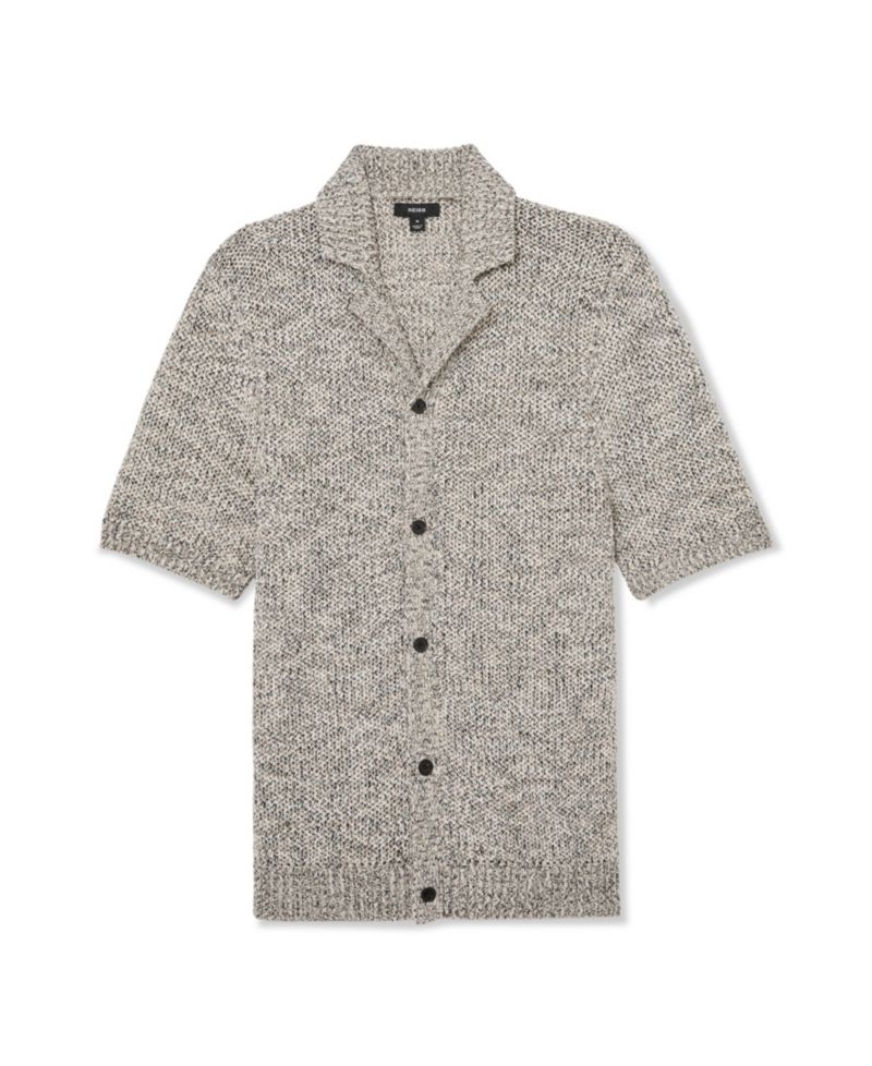 Men's Addis Button Through Speckled Cuban Shirt