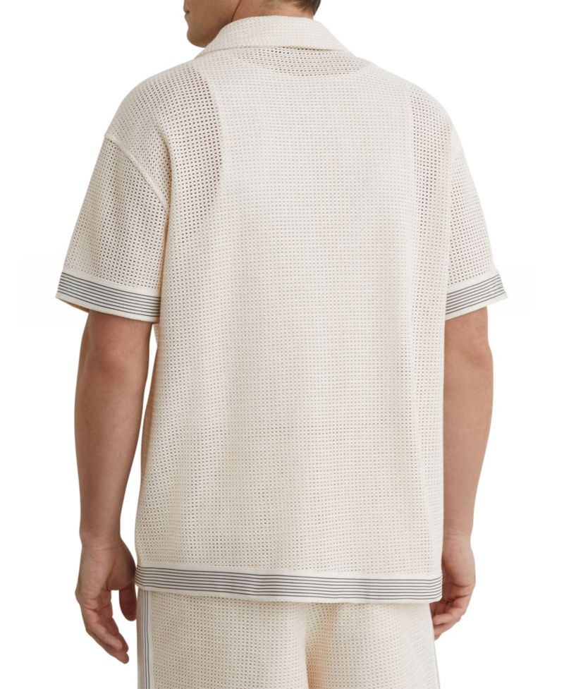 Men's Aliso Crochet Tape Cuban Shirt