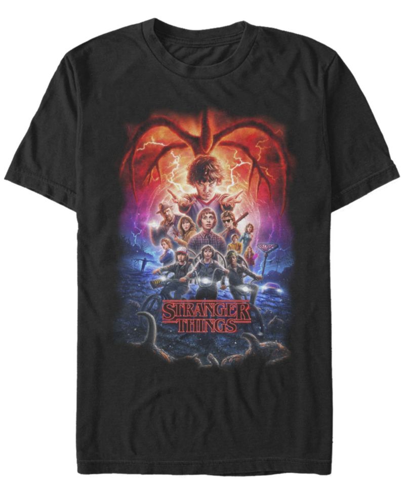 Men's Stranger Things Demogorgan Group Poster Short Sleeve T-Shirt