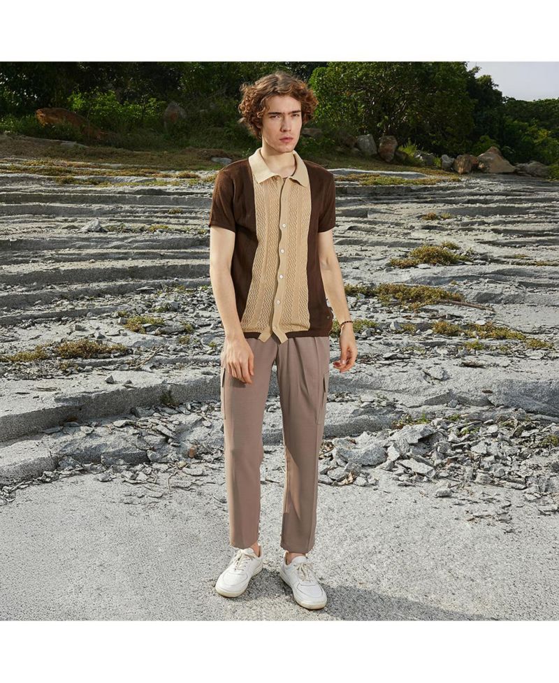 Men's Block-Knit Slim-Fit Shirt