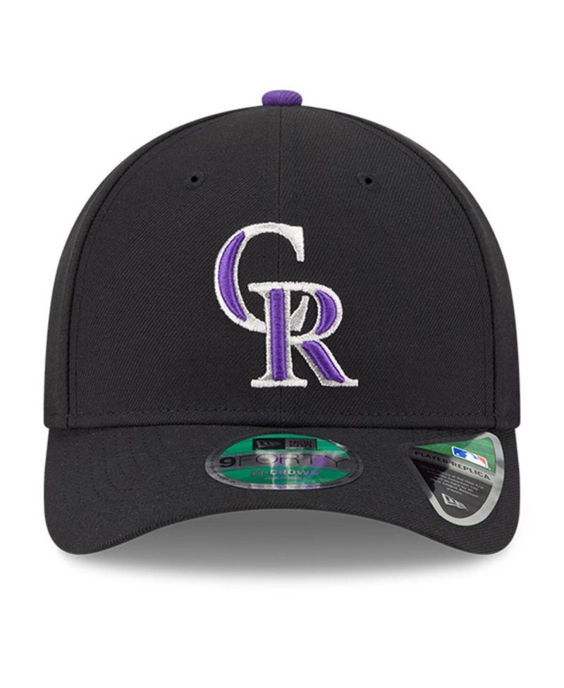 Men's Black Colorado Rockies Player Replica 9FORTY Adjustable Hat