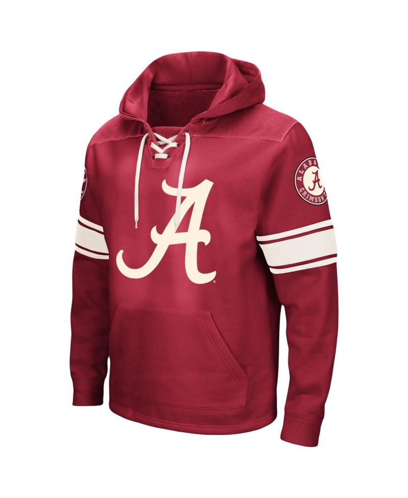 Men's Crimson Alabama Crimson Tide Big and Tall Hockey Lace-Up Pullover Hoodie