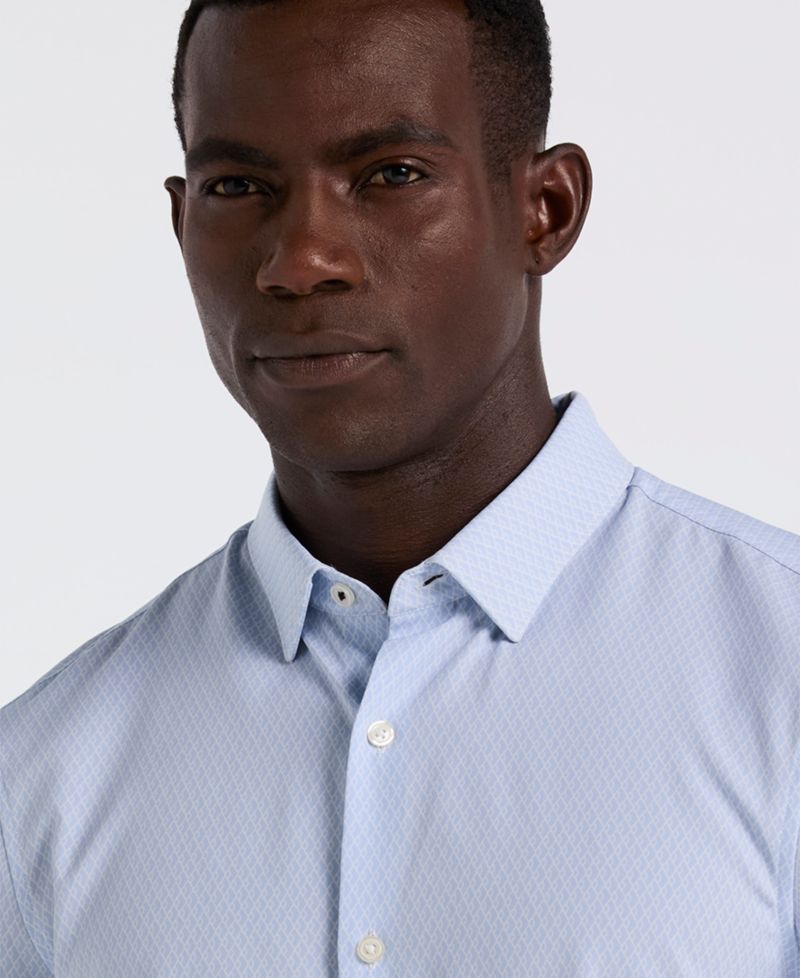 Men's Slim-Fit Diamond Geo-Print Shirt