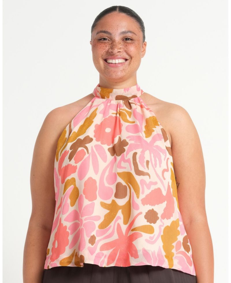 Women's Luciana Floral Halter Relaxed Summer Top