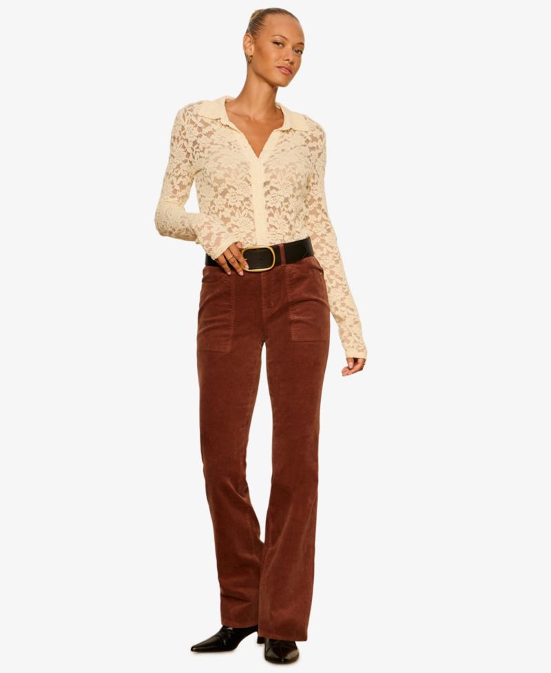 Petite Play Date High-Waist Bootcut Corduroy Pants