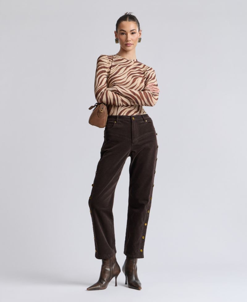 Women's High-Rise Yoke Detail Pants