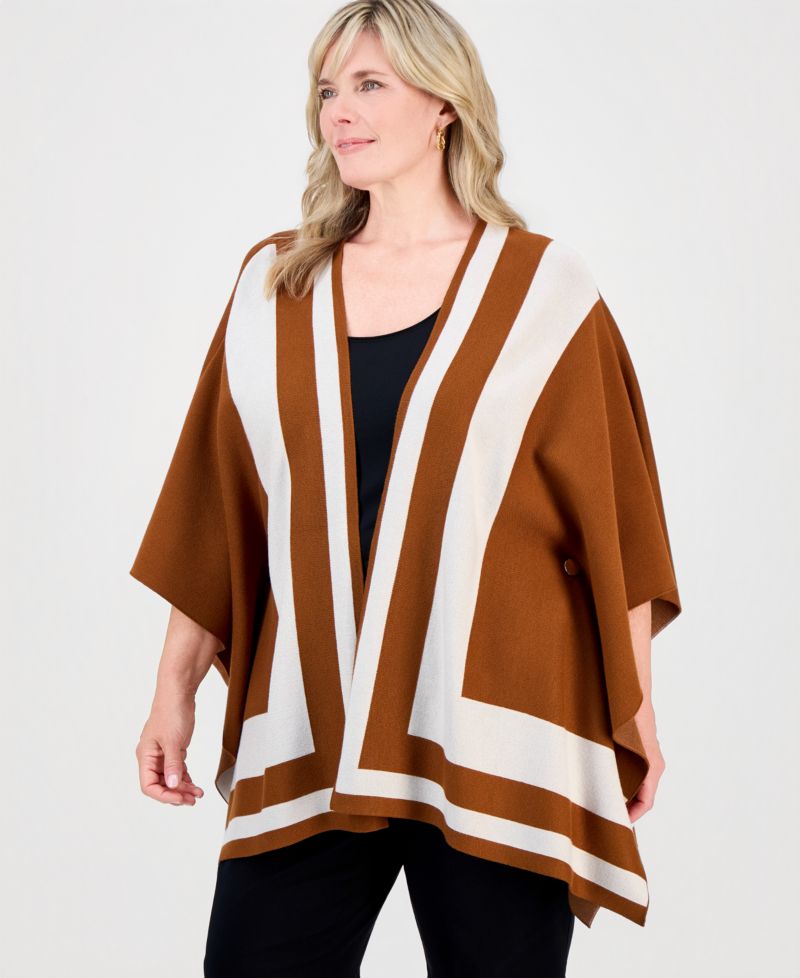 Plus Size Colorblock D O Cardi Open-Front Kimono Sleeves Cardigan