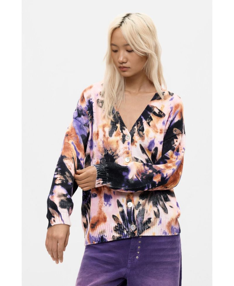 Women's Floral-Print V-Neck Cardigan