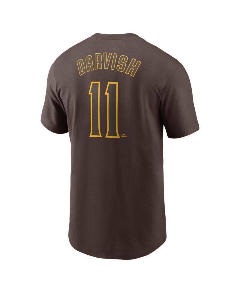 Men's Yu Darvish Brown San Diego Padres Fuse Name & Number T-Shirt