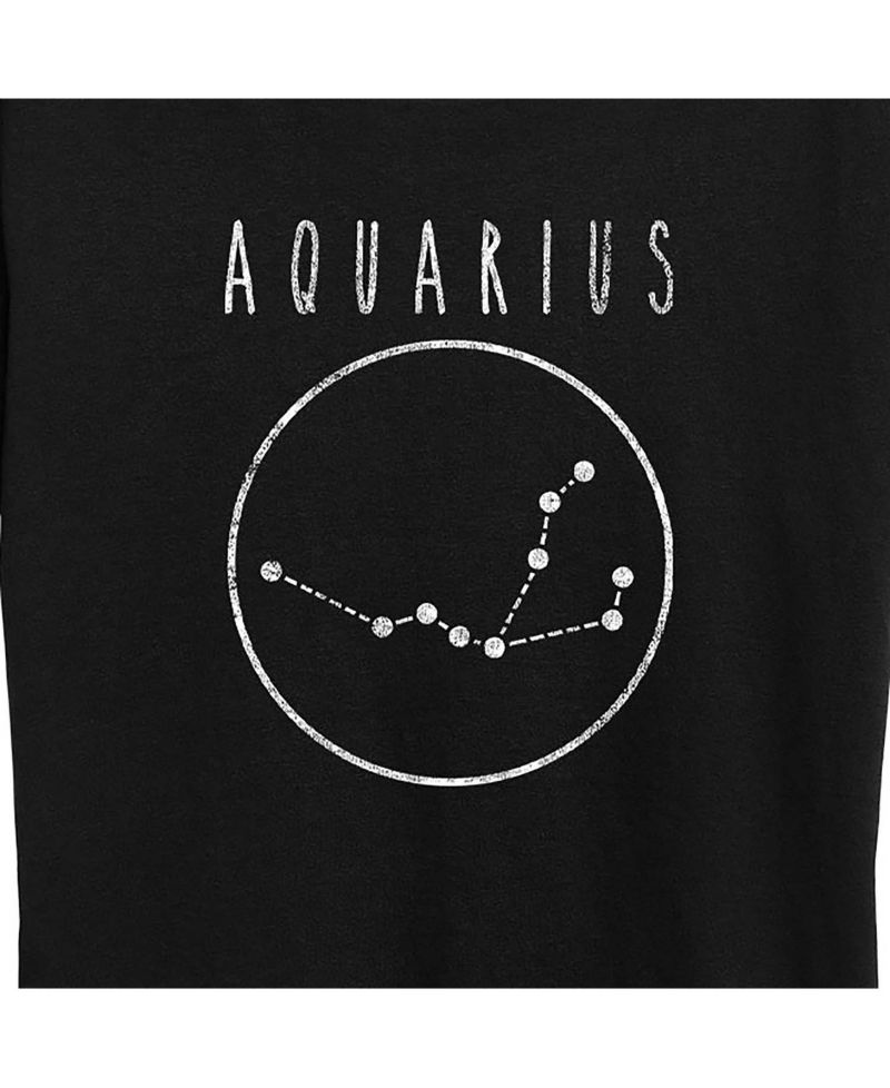 Trendy Plus Size Astrology Aquarius Graphic T-shirt