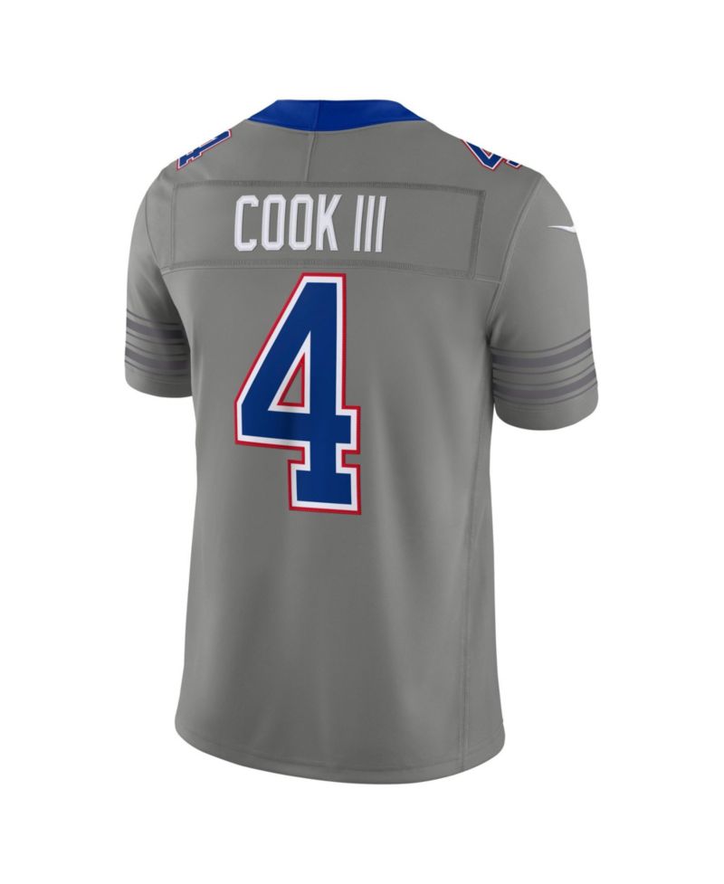 Men's James Cook III Gray Buffalo Bills Nickel City Vapor F.U.S.E. Stitched Limited Jersey
