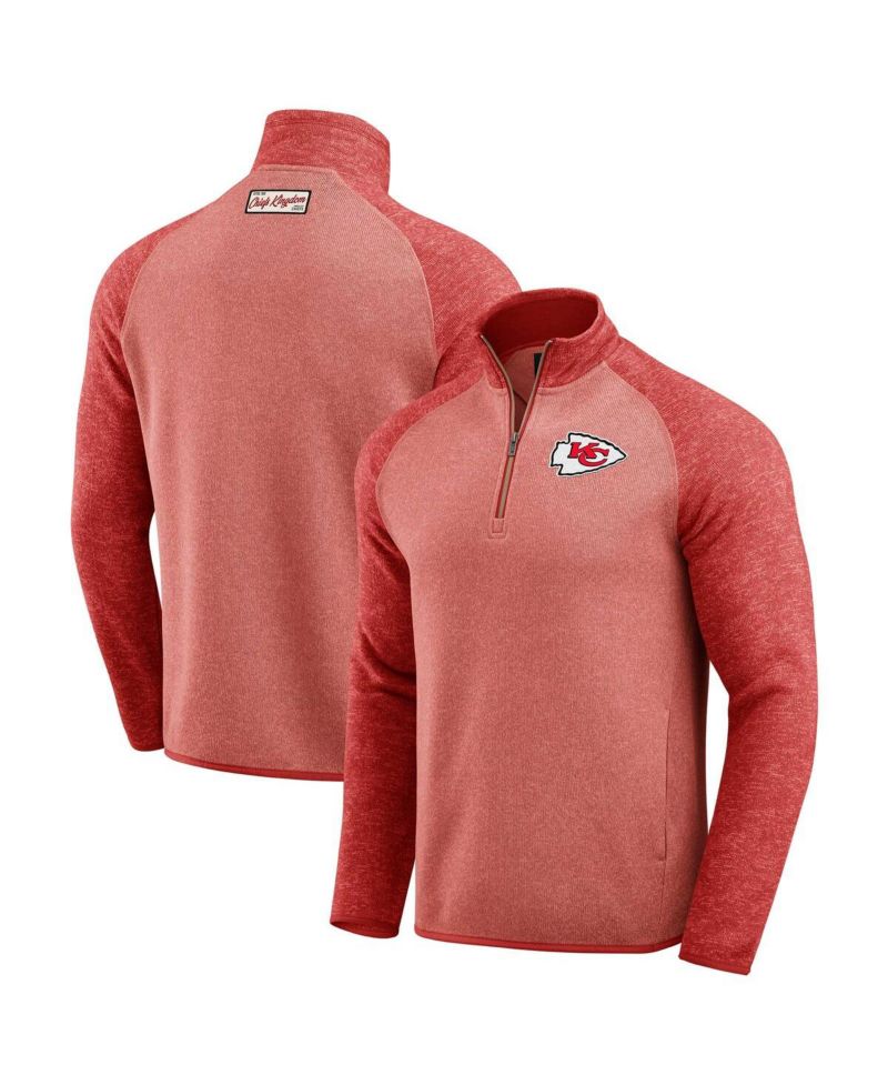 Men's Red Kansas City Chiefs Tonal Quarter-Zip Jacket