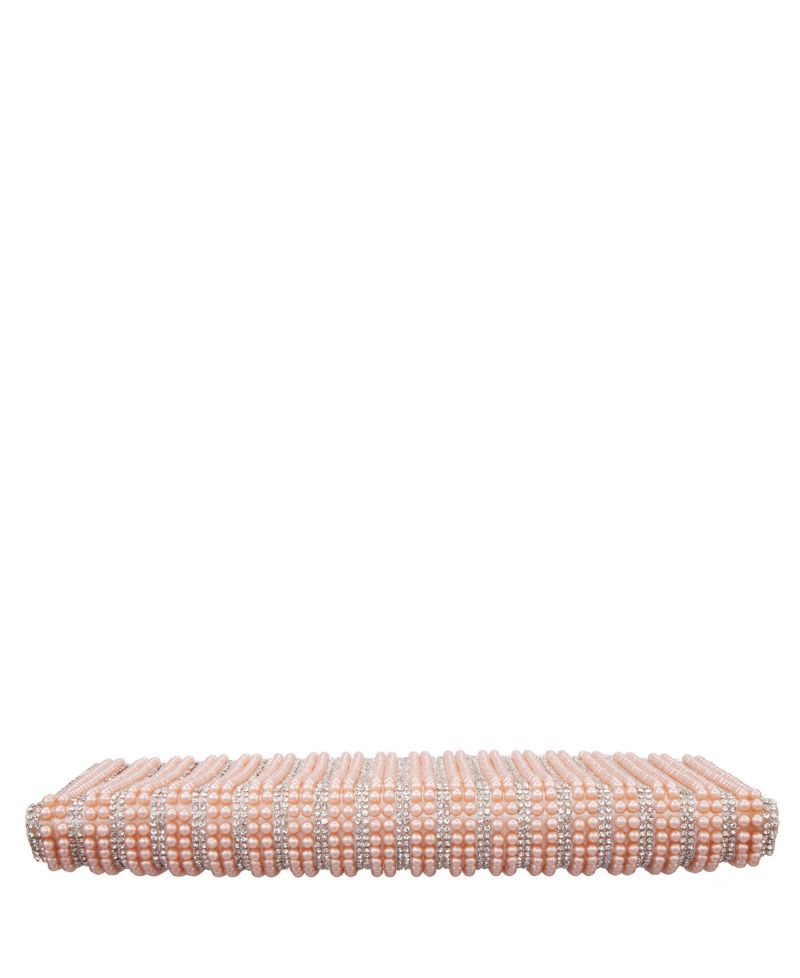 Women's Allover Imitation Pearl and Crystal Envelope Clutch