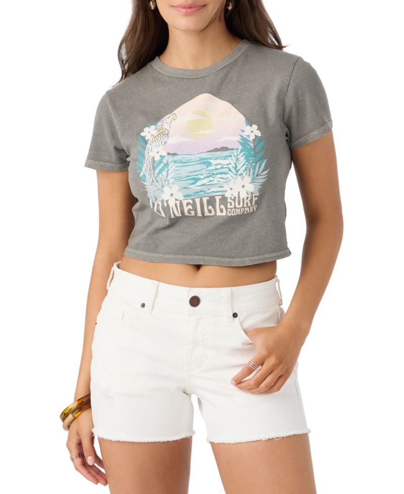 Women's Hidden Parrot Cropped Cotton Baby T-Shirt
