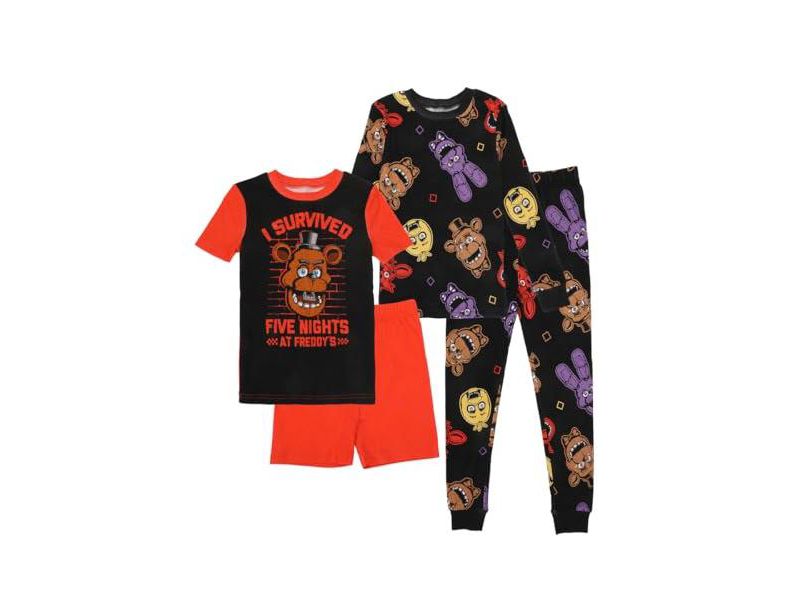 Big Boys I Survived Freddy Face 4-Pack Pajama Set-14
