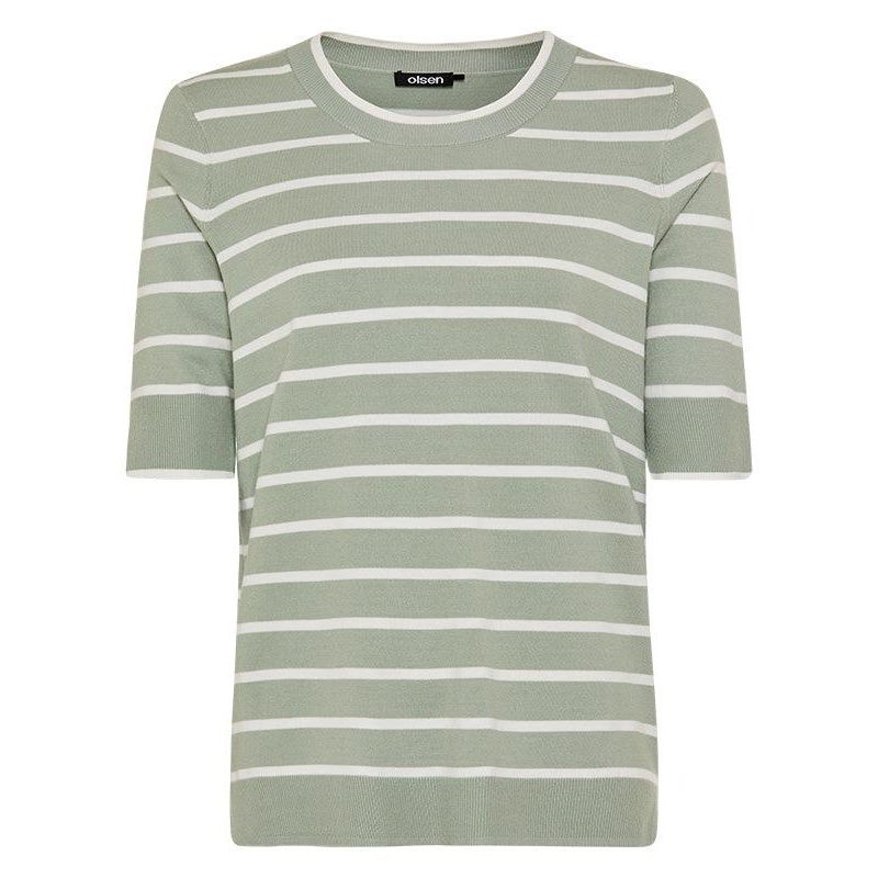 Women's Striped Short Sleeve Sweater