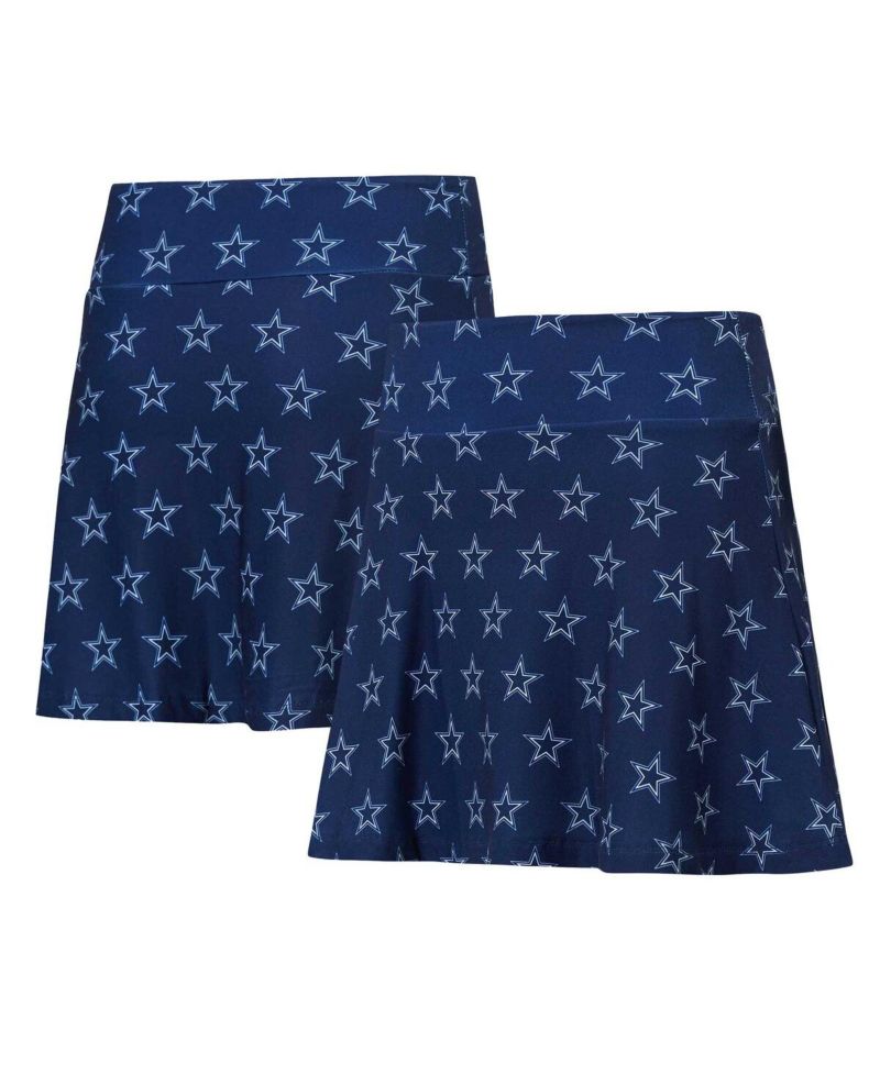 Women's Navy Dallas Cowboys Record Allover Print Knit Sleep Skort