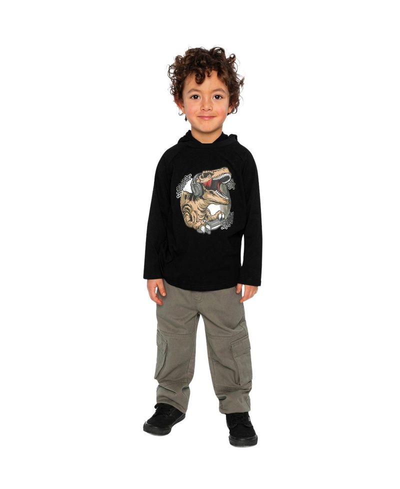 Little and Big Boy 6-12 Raglan Hooded T-Shirt