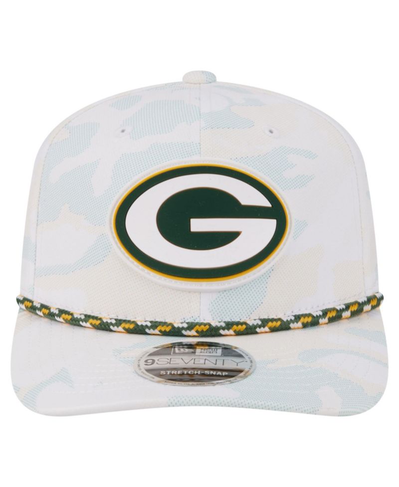 Men's White Green Bay Packers Camo Rope 9SEVENTY Adjustable Hat