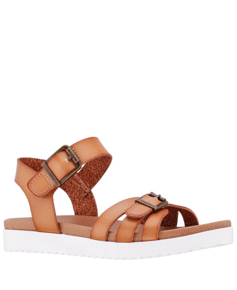 Lacey Big Girls Metallic Adjustable strap Sandals